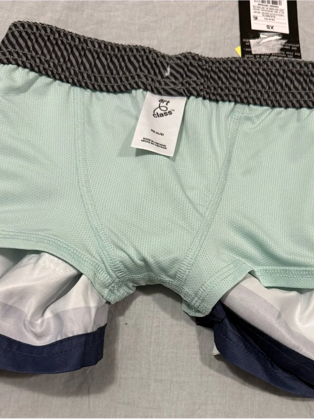 art class Light Blue & Navy Colorblock Swim Trunks
